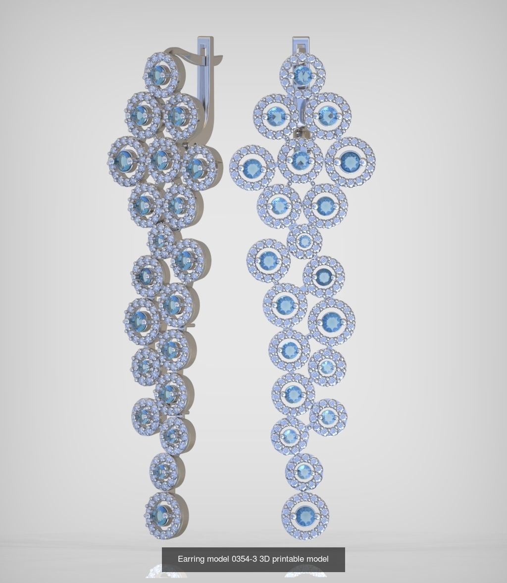 Ring and Earring Set 3D printable model 0105 3D Model Collection_3