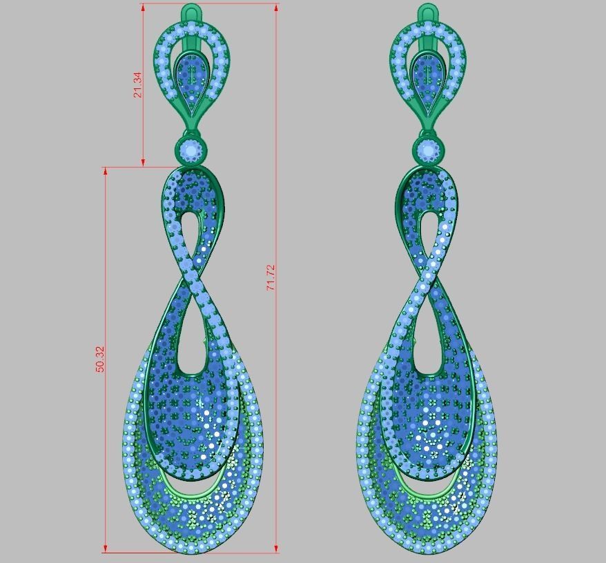 Earring model 0251-2 3D printable model15 3D print model_2
