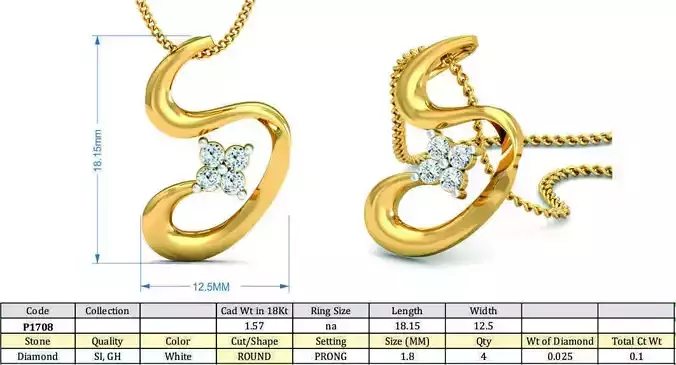 Diamond Solitaire Necklaces Set With Ring 3D Print Model