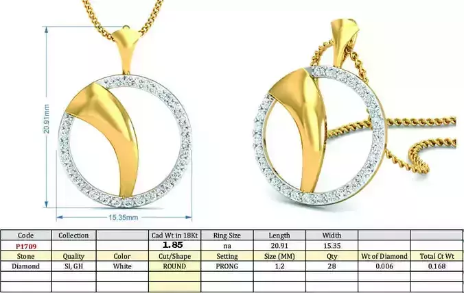 Diamond Solitaire Necklaces Set With Ring 3D Print Model
