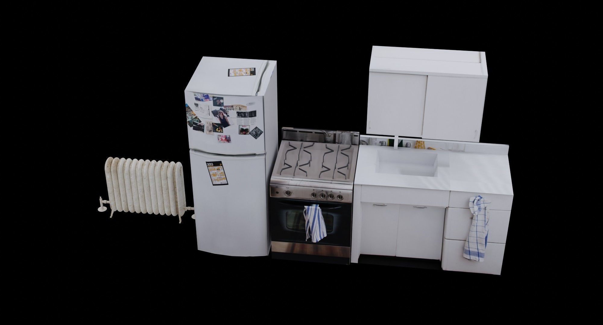 Low Poly Kitchen Assets Low-poly 3D model_4