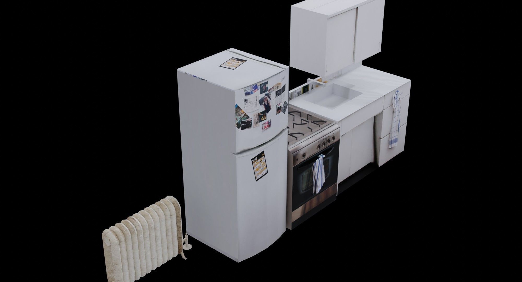 Low Poly Kitchen Assets Low-poly 3D model_1