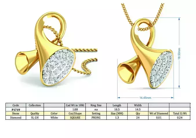 Diamond Solitaire Necklaces Set With Ring 3D Print Model