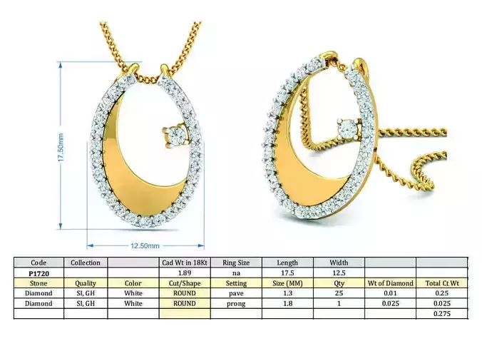 Diamond Solitaire Necklaces Set With Ring 3D Print Model