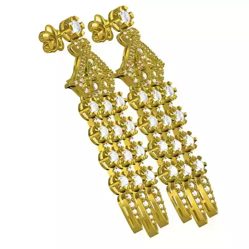 Unique Diamond Drop Dangle Stud Earring