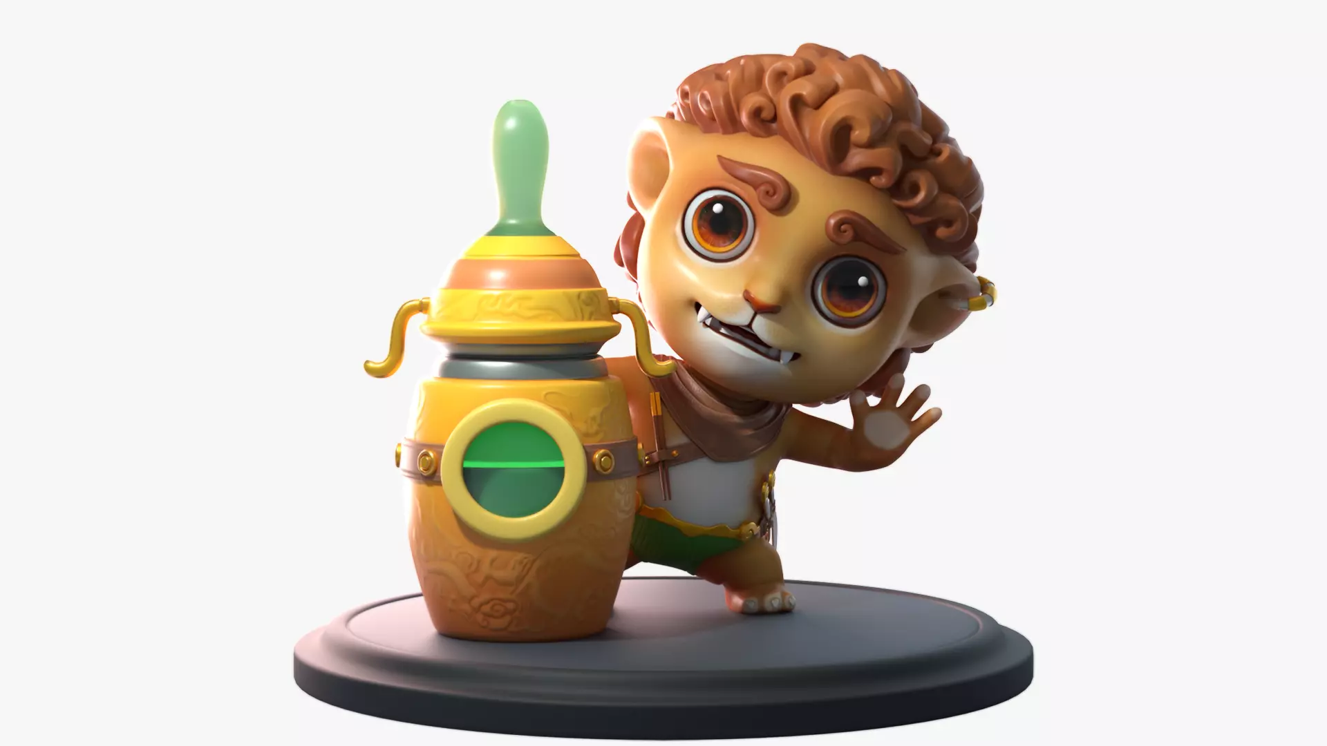 cartoon lion baby animal character Low-poly 3D model