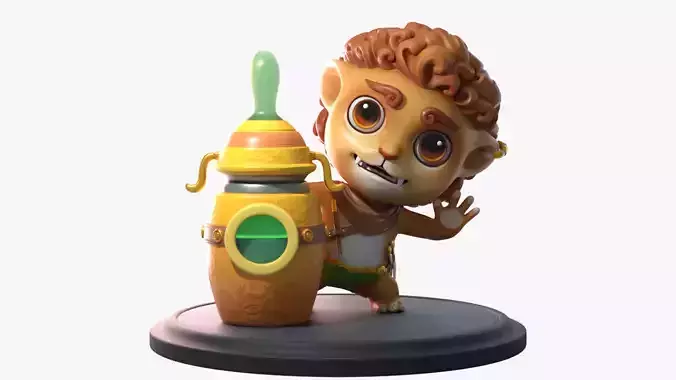 cartoon lion  baby animal character