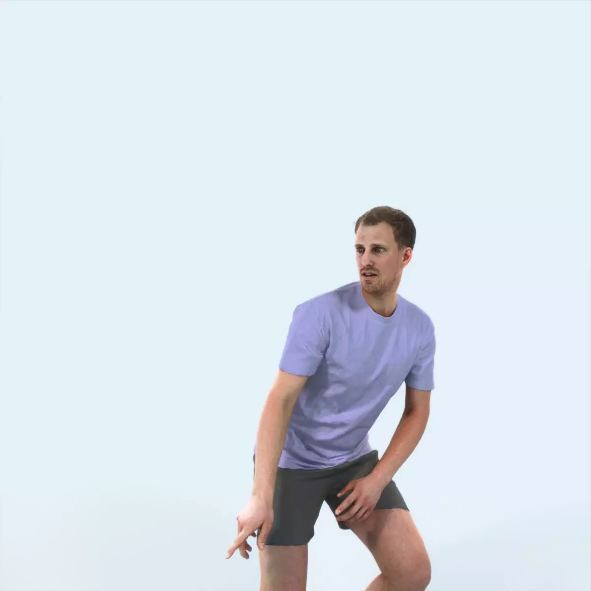 Mistery 08K Football Changing Direction Sports Man Low-poly 3D model_0