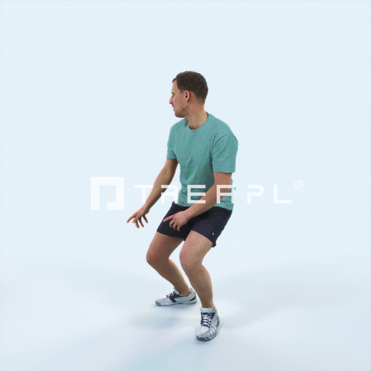 Mistery 08G Football Changing Direction Sports Man Low-poly 3D model_5