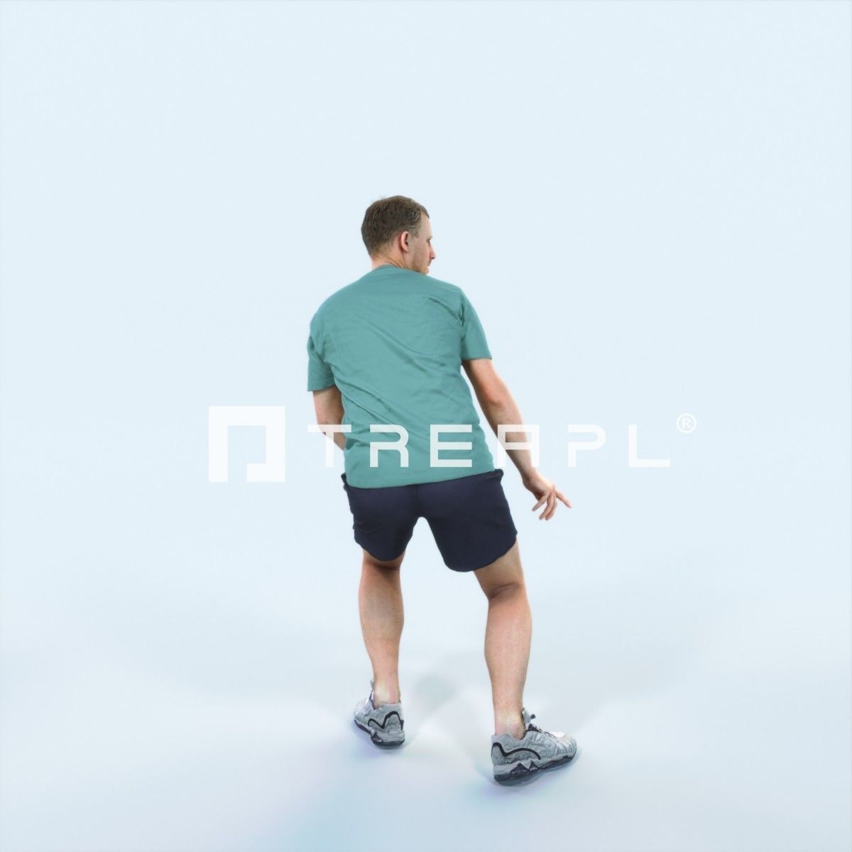 Mistery 08G Football Changing Direction Sports Man Low-poly 3D model_3