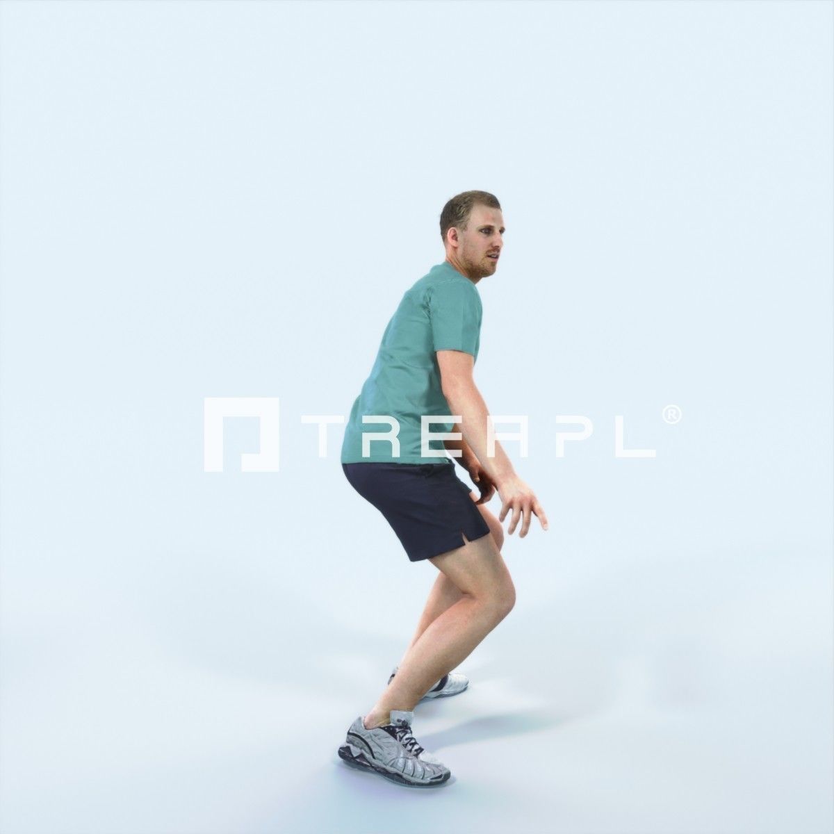 Mistery 08G Football Changing Direction Sports Man Low-poly 3D model_2