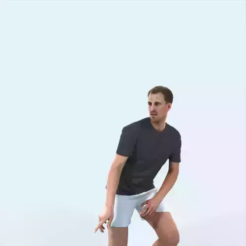 Mistery 08D Football Changing Direction Sports Man Low-poly 3D model