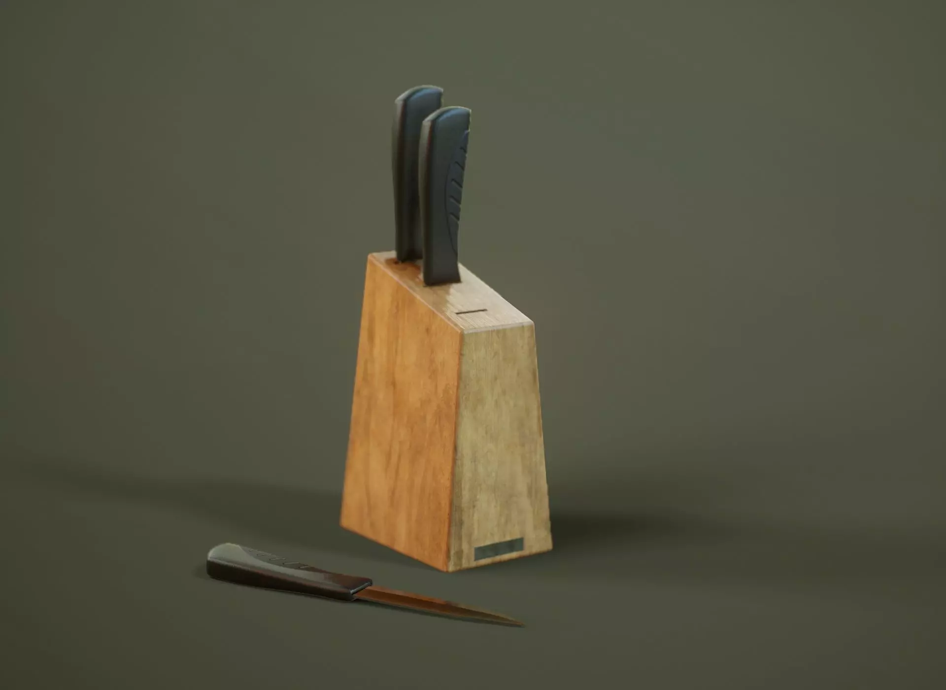 kitchen knifes Low-poly 3D model_0