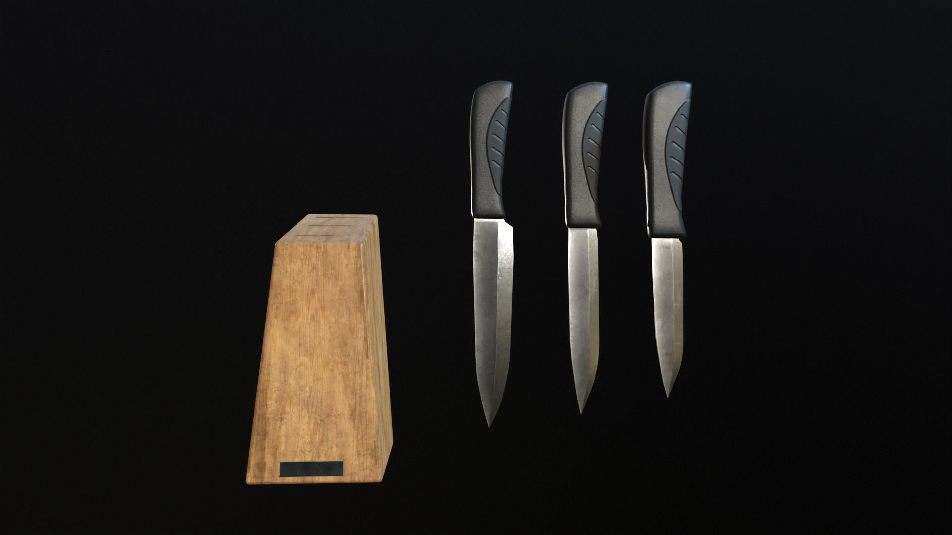 kitchen knifes Low-poly 3D model_2