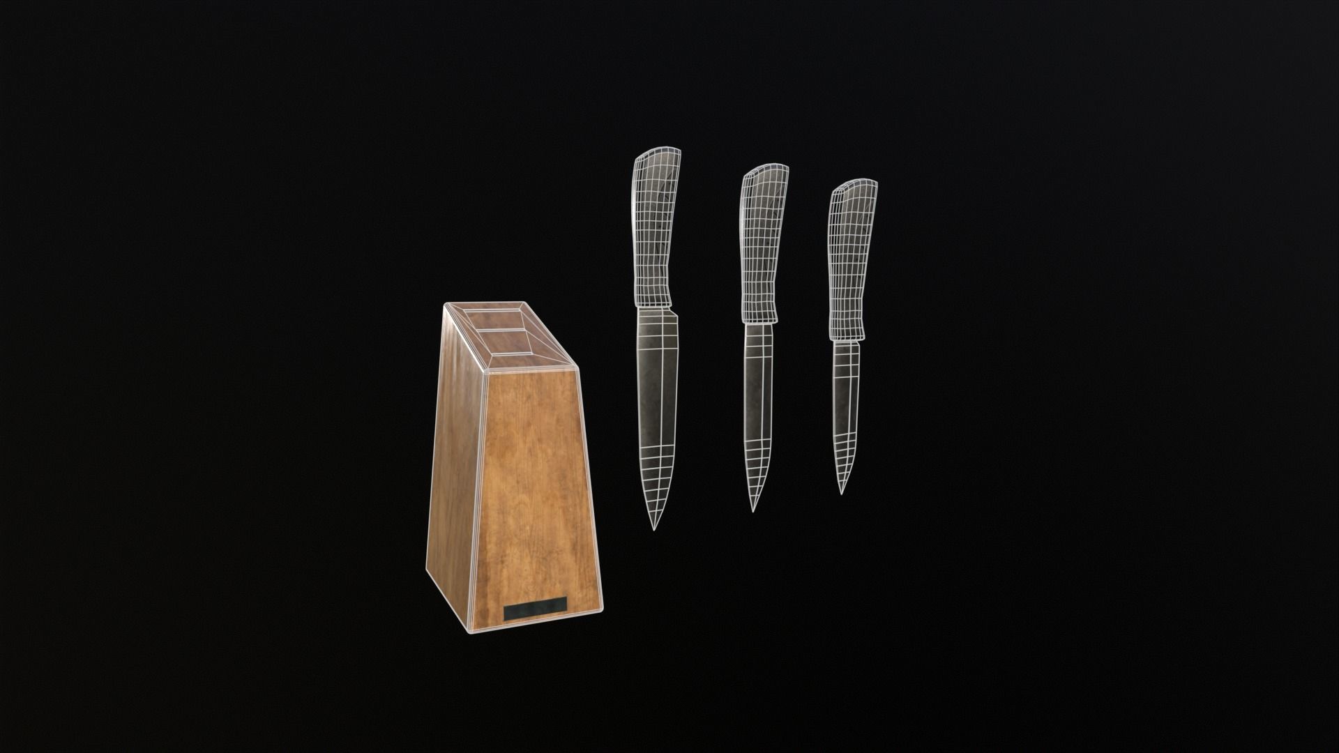 kitchen knifes Low-poly 3D model_1