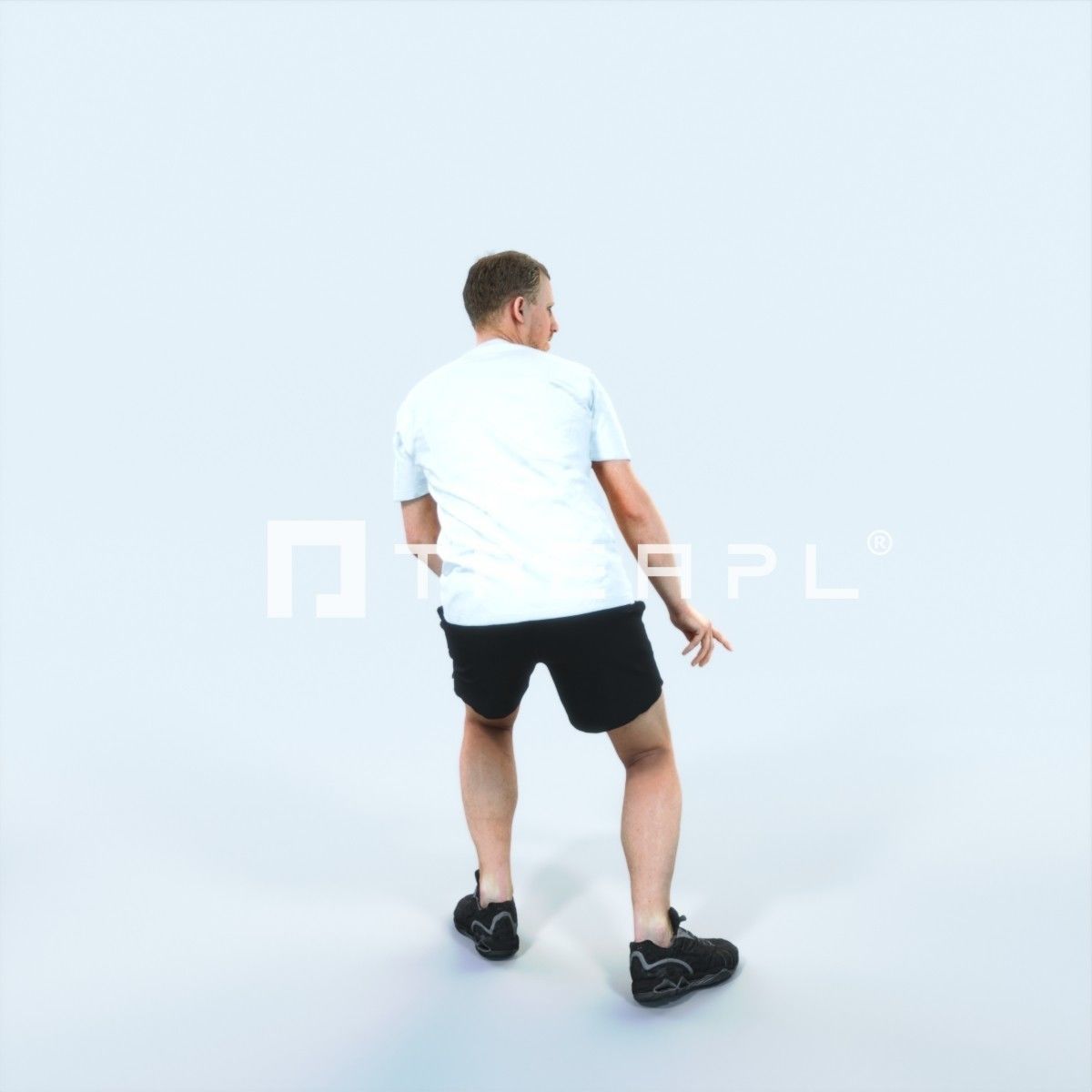 Mistery 08C Football Changing Direction Sports Man Low-poly 3D model_3