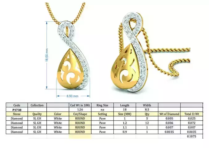 Diamond Solitaire Necklaces Set With Ring 3D Print Model