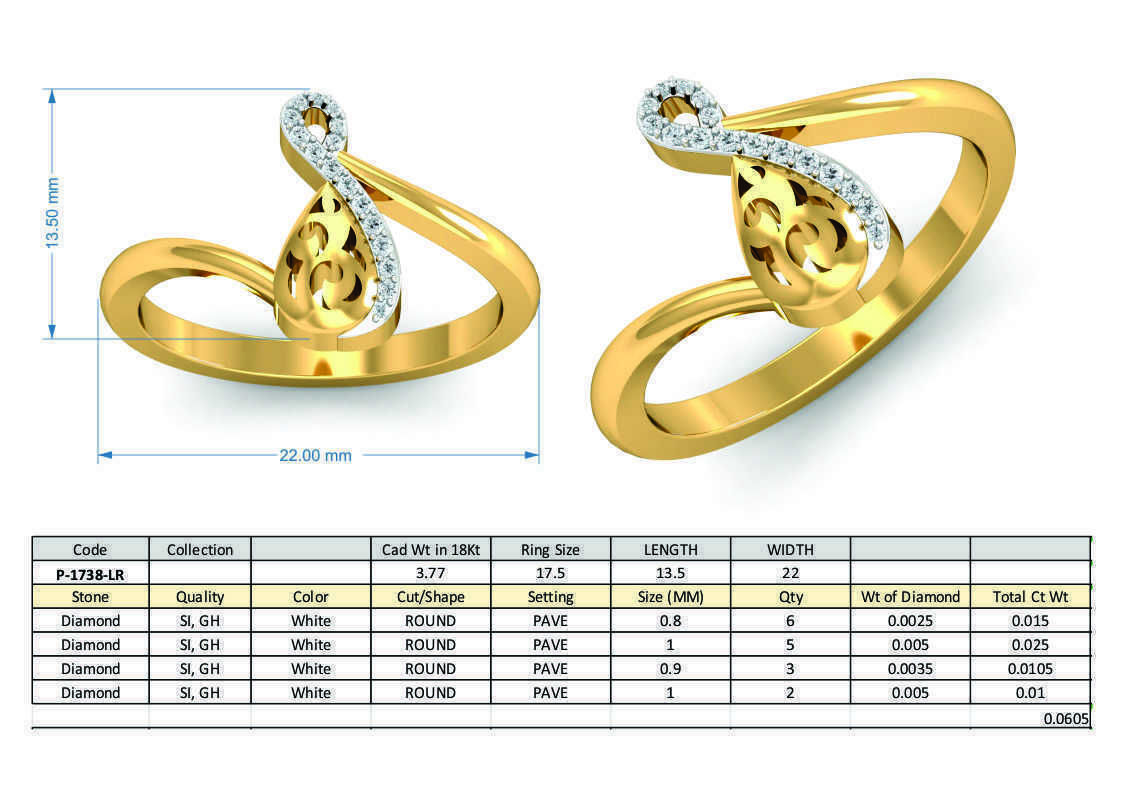 Diamond Solitaire Necklaces Set With Ring 3D Print Model 3D print model_2