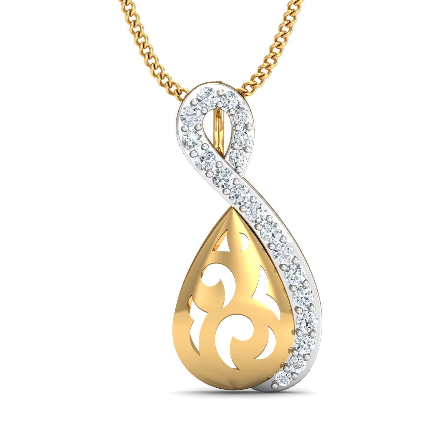 Diamond Solitaire Necklaces Set With Ring 3D Print Model 3D print model_3
