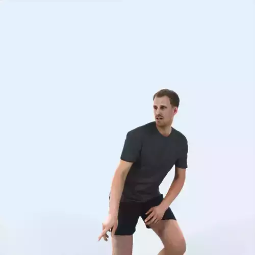 Mistery 08B Football Changing Direction Sports Man Low-poly 3D model