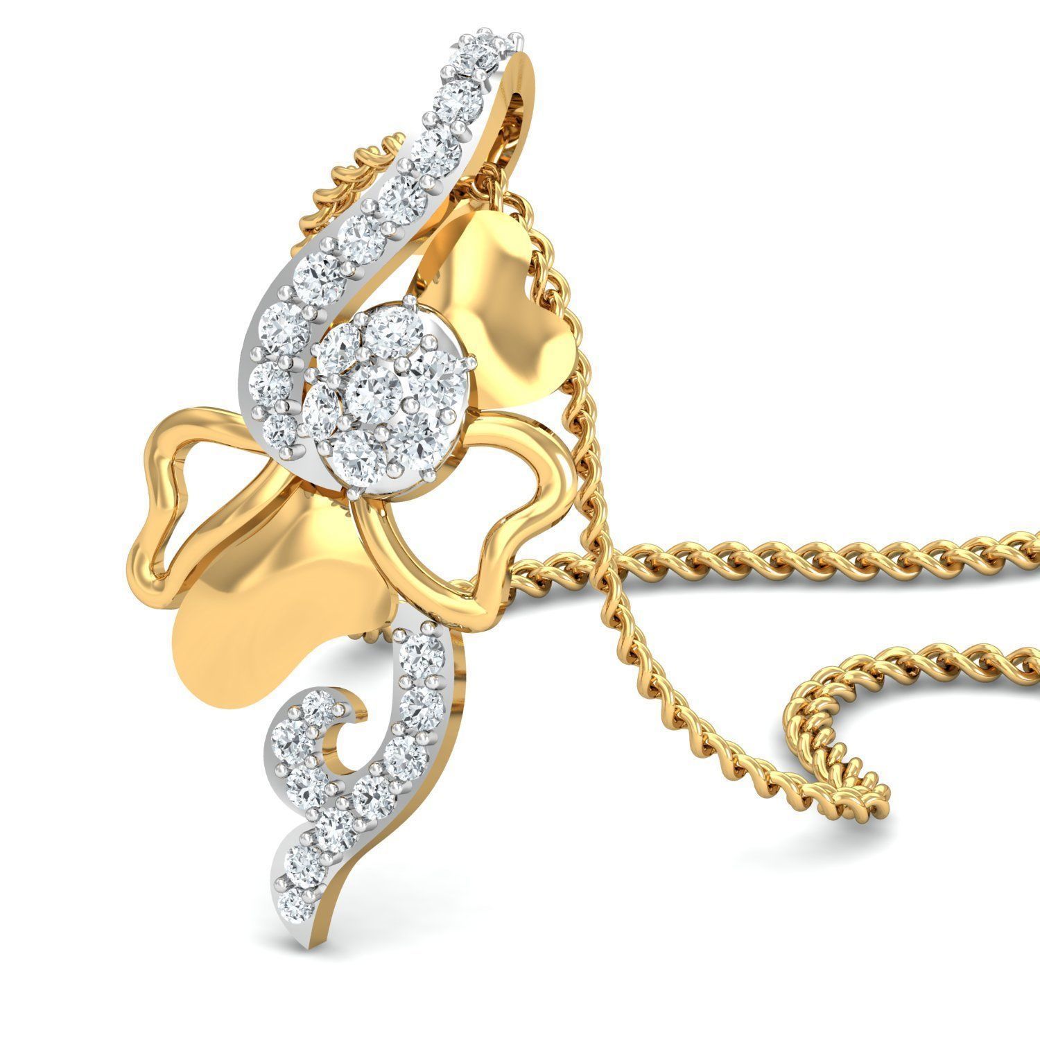 Diamond Solitaire Necklaces Set With Ring 3D Print Model 3D print model_5