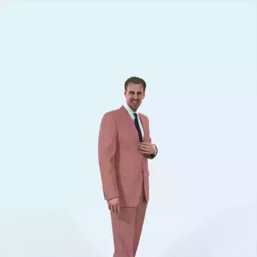 Mistery 09L Listening Elegant Business Man Low-poly 3D model