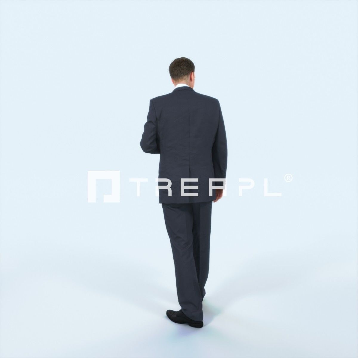 Mistery 09I Listening Elegant Business Man Low-poly 3D model_3