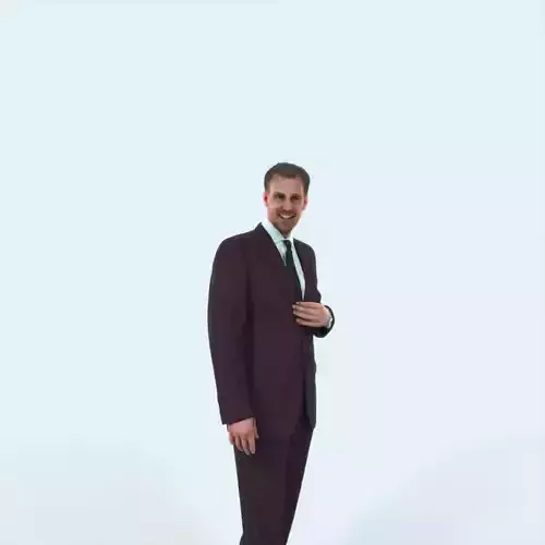 Mistery 09H Listening Elegant Business Man Low-poly 3D model