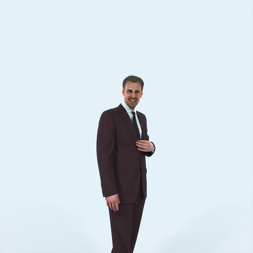 Mistery 09H Listening Elegant Business Man Low-poly 3D model