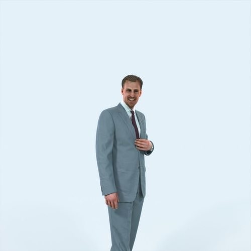 Mistery 09E Listening Elegant Business Man Low-poly 3D model