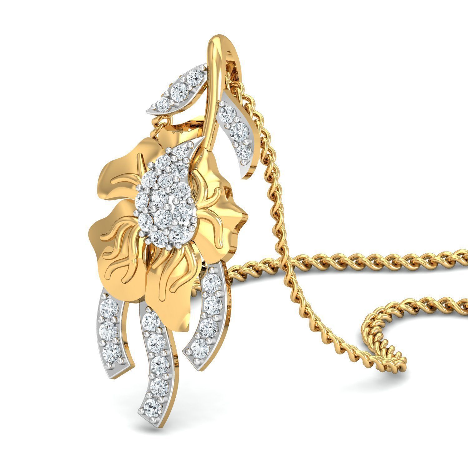 Diamond Solitaire Necklaces Set With Ring 3D Print Model 3D print model_5