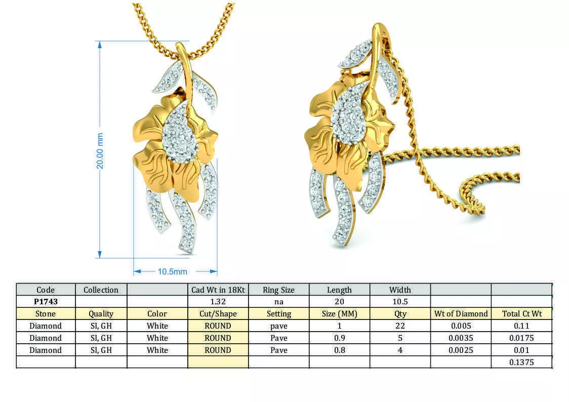 Diamond Solitaire Necklaces Set With Ring 3D Print Model 3D print model_0