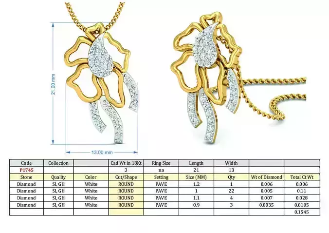 Diamond Solitaire Necklaces Set With Ring 3D Print Model