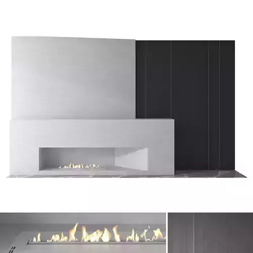 Decorative wall with fireplace set 50