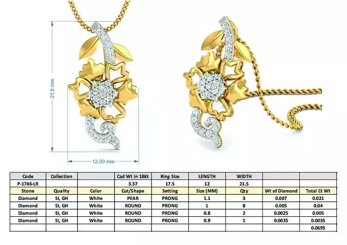 Diamond Solitaire Necklaces Set With Ring 3D Print Model