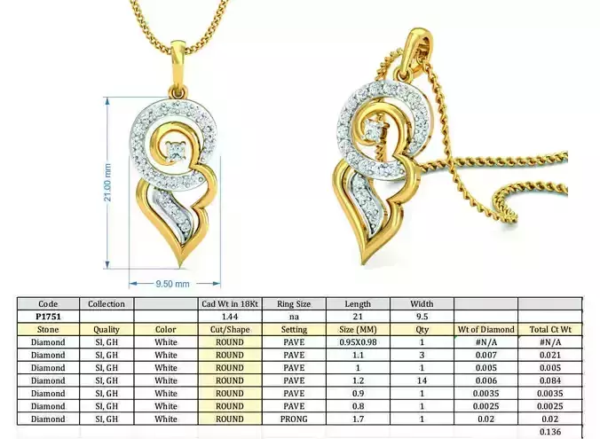 Diamond Solitaire Necklaces Set With Ring 3D Print Model