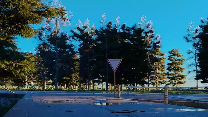 Road in the forest 3D model