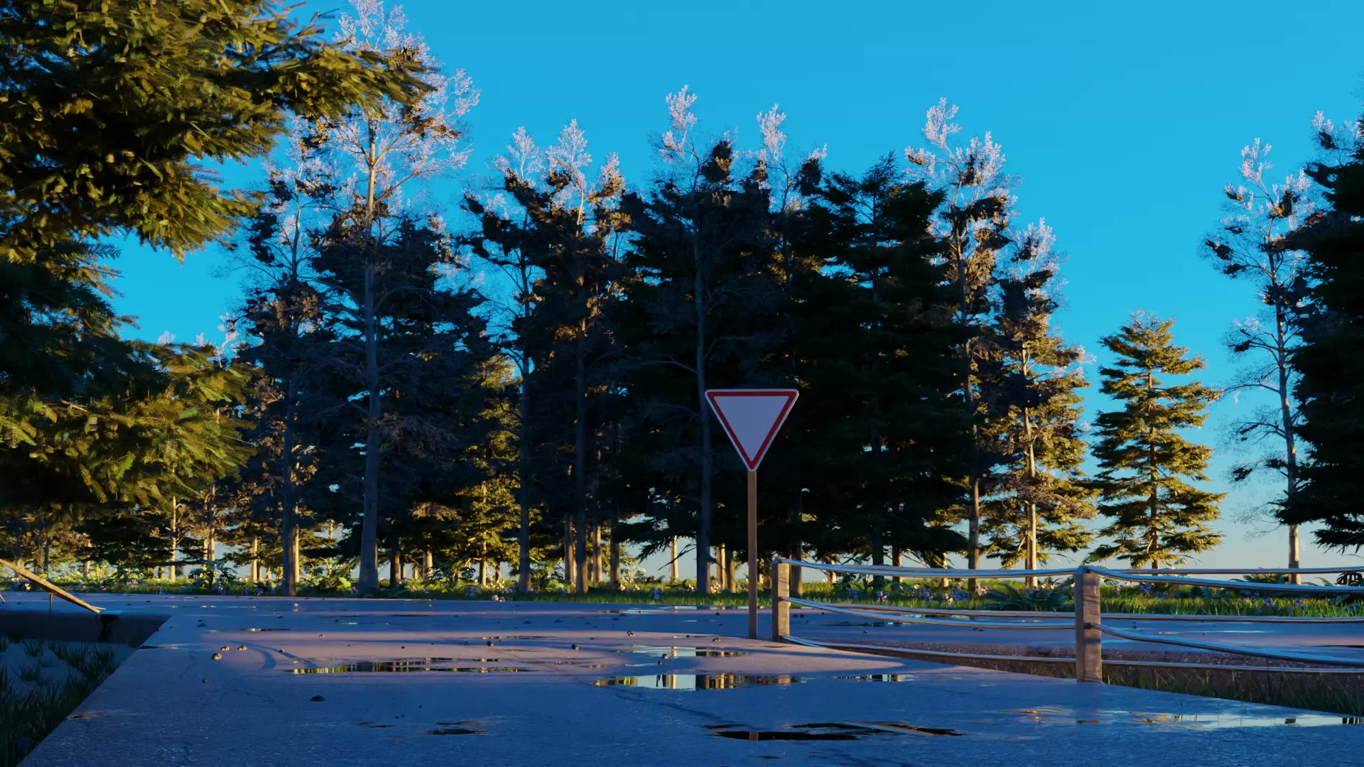 Road in the forest 3D model_0