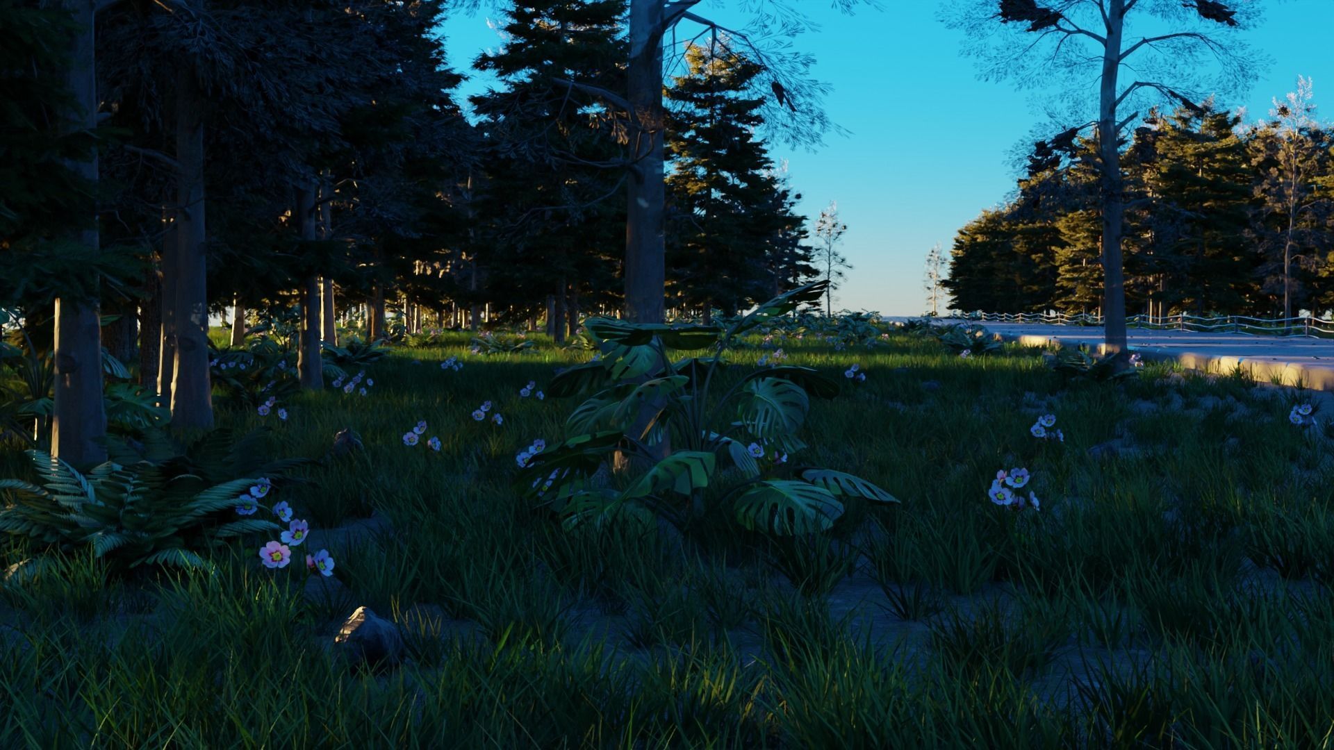 Road in the forest 3D model_6