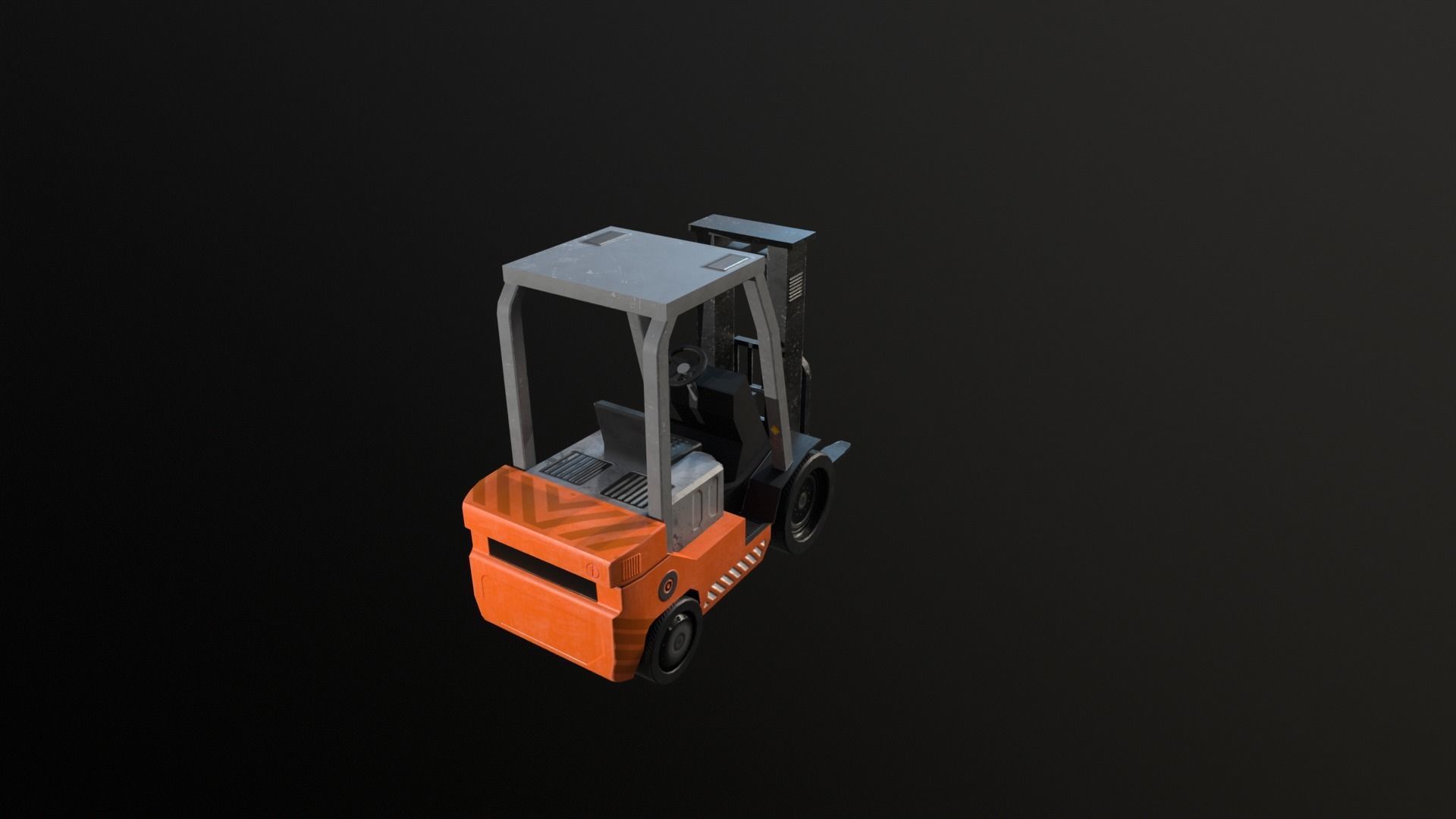 Forklift Low-poly 3D model_1