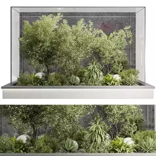 Plants Behind Galss 04 - indoor garden set 400 Low-poly 3D model