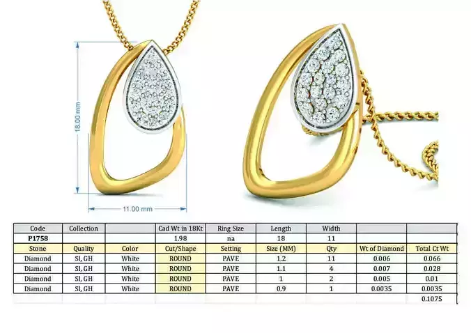 Diamond Solitaire Necklaces Set With Ring 3D Print Model