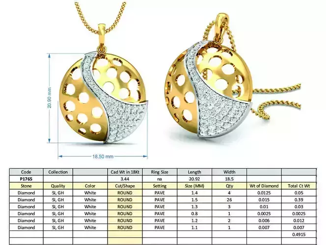 Diamond Solitaire Necklaces Set With Ring 3D Print Model