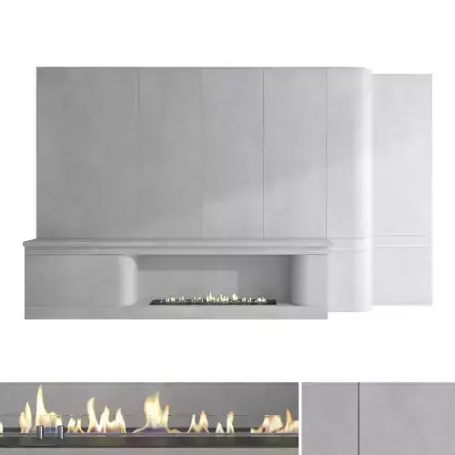 Decorative wall with fireplace set 53