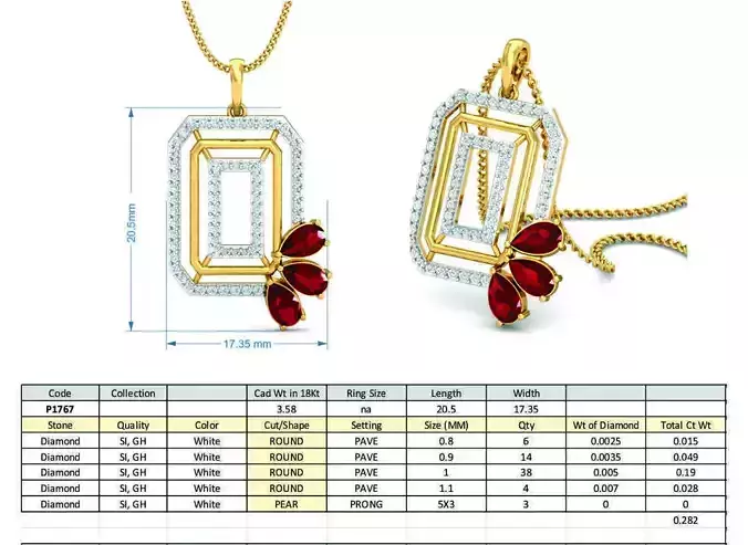 Diamond Solitaire Necklaces Set With Ring 3D Print Model