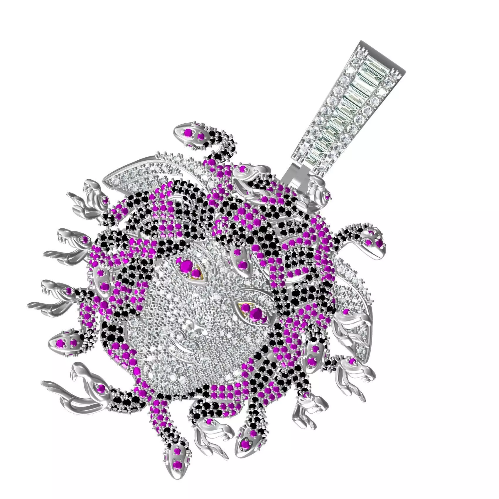 Medusa Head Diamond Hip Hop Pendant 3D print model