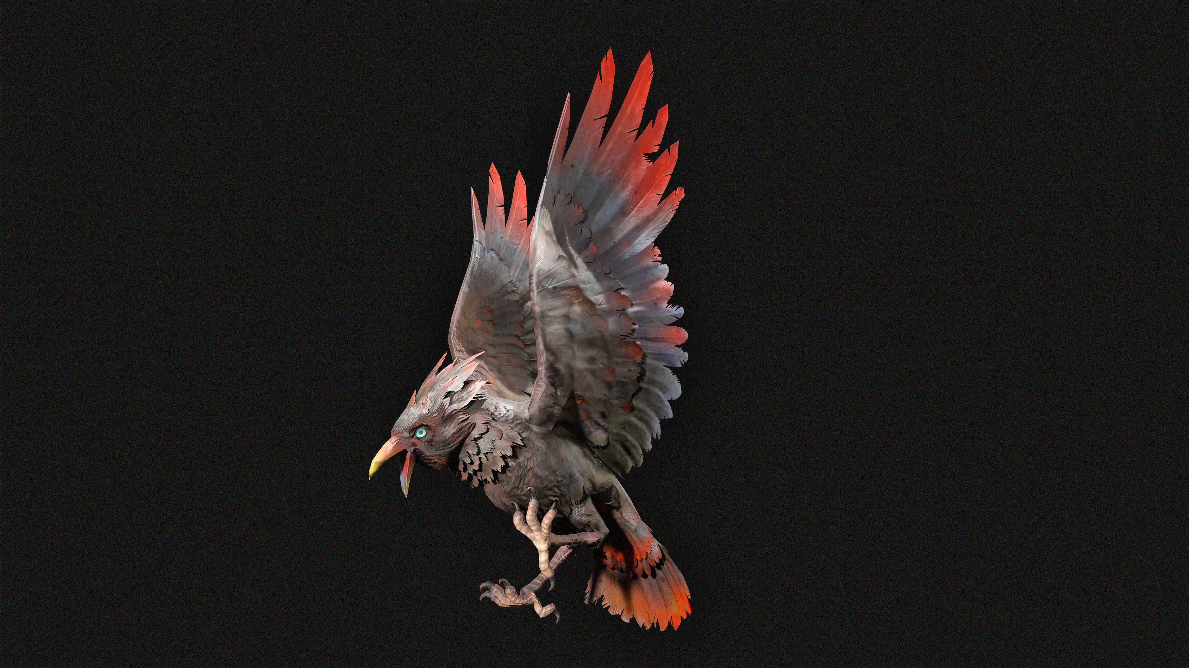 Low Poly Bird 3D Animal Ready for Games 18 Animations Low-poly 3D model_2