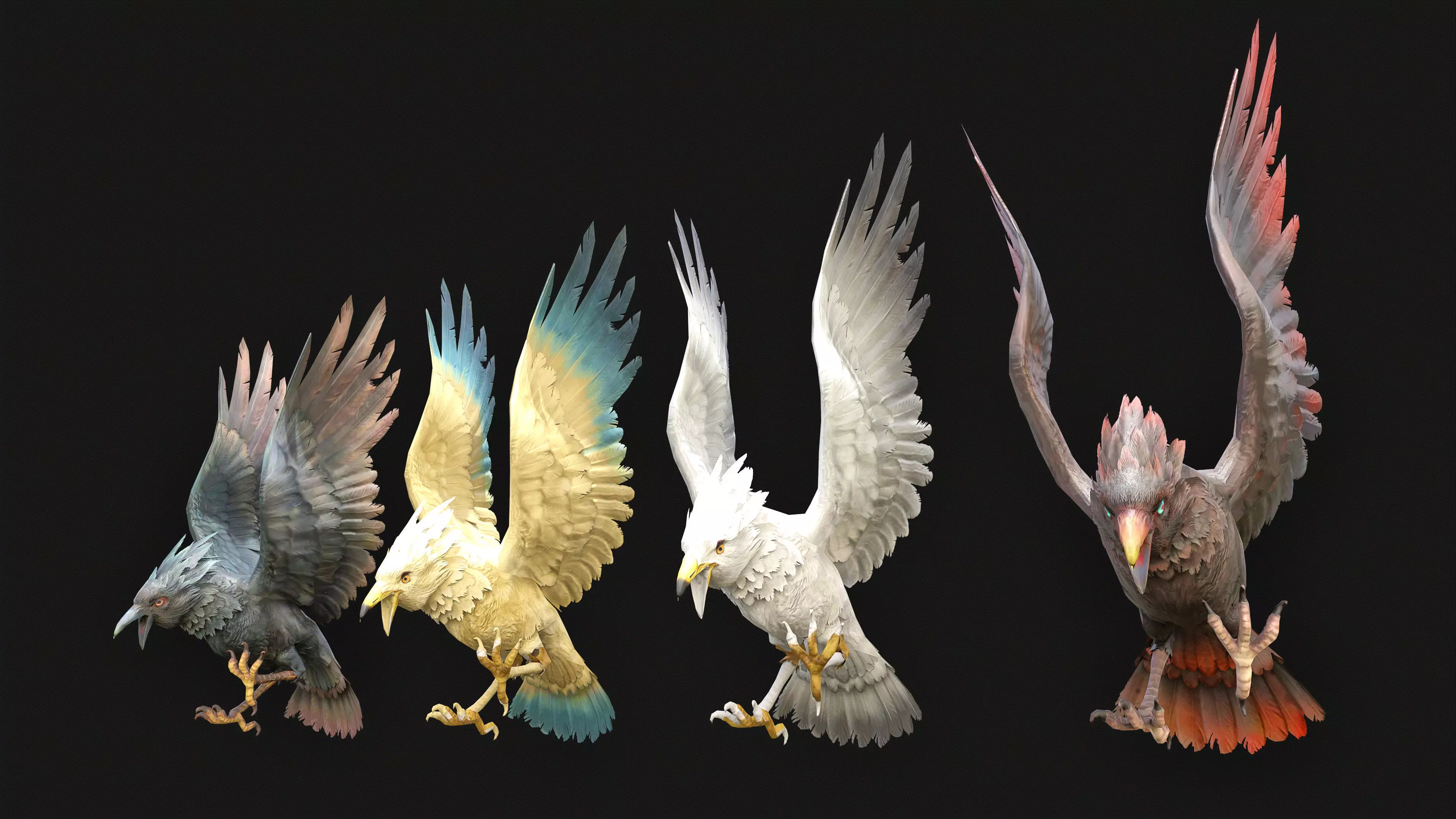 Low Poly Bird 3D Animal Ready for Games 18 Animations Low-poly 3D model_0