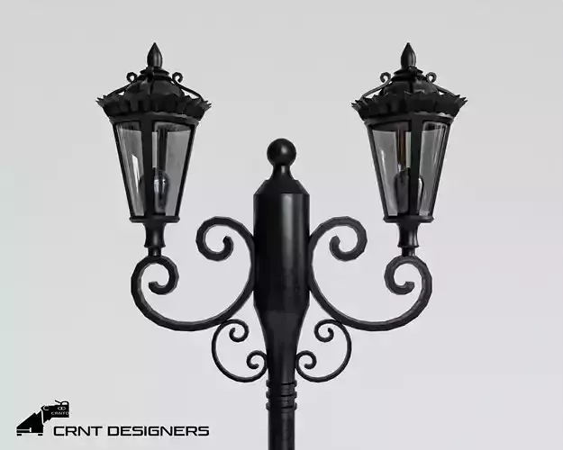 Street Lamp Low Poly PBR 3D Model