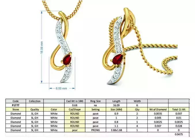 Diamond Solitaire Necklaces Set With Ring 3D Print Model